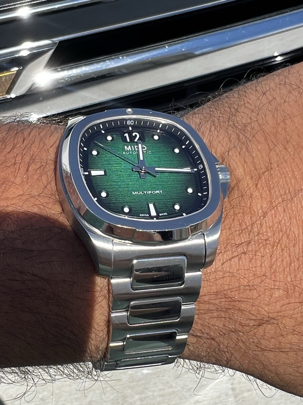 Mido Multifort TV Big Date Green Dial Automatic – Full Set + Extra Rubber Strap