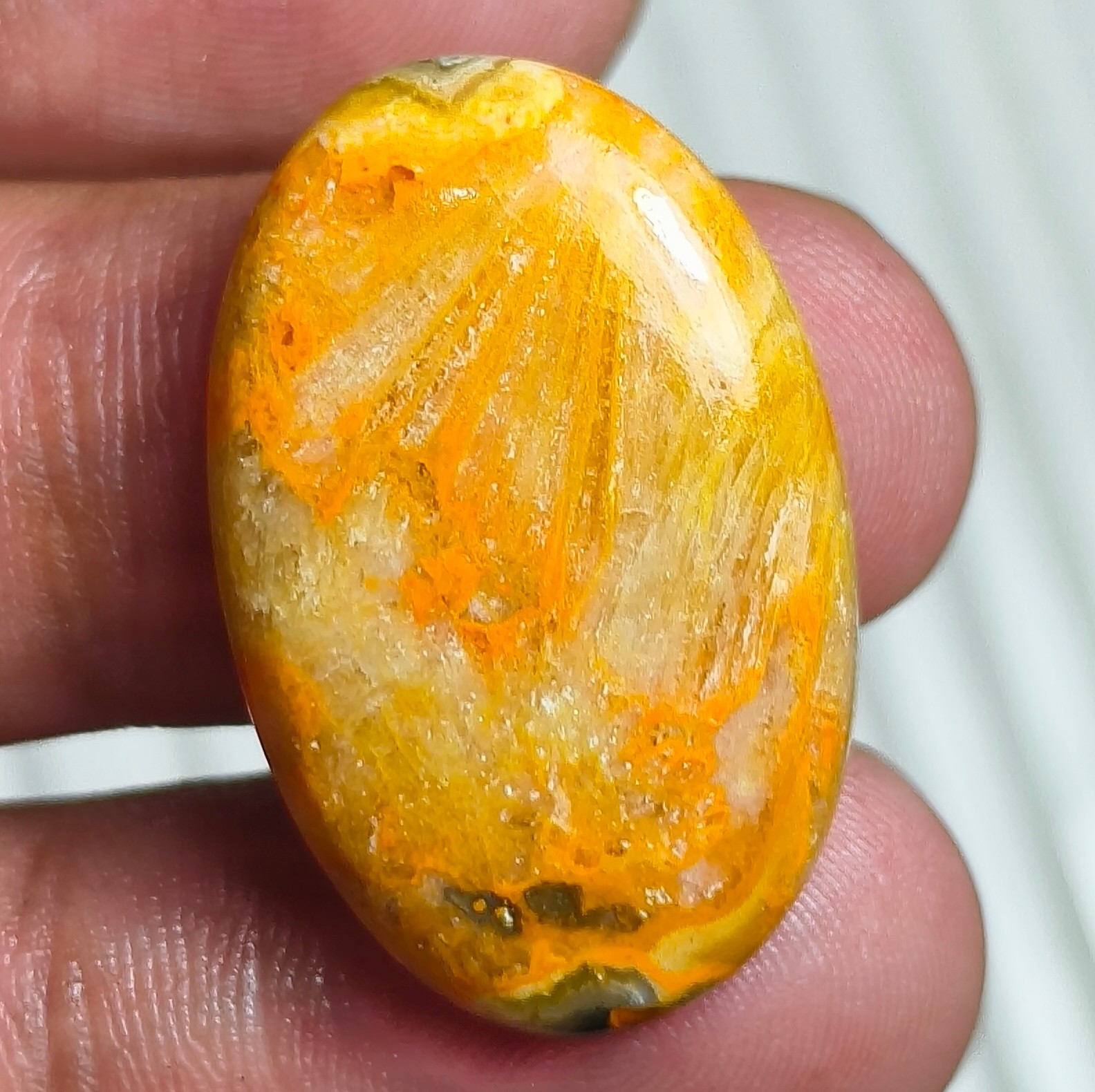 Natural Polished Bumble Bee Jasper Cabochon, Loose Gemstone For Wire Wrapped
