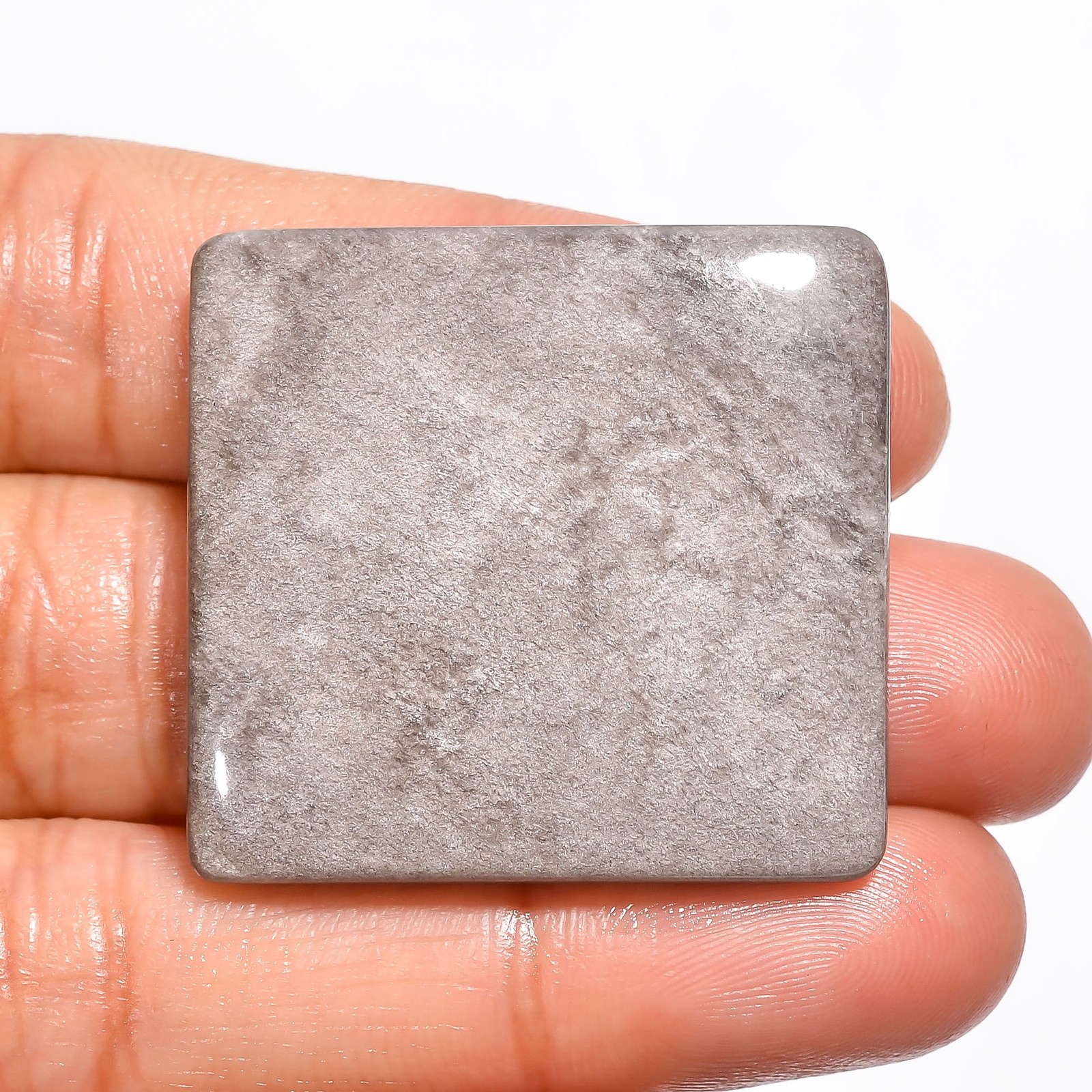 Silver Sheen Obsidian Rectangle Cabochon Gemstone 50.5 Ct. 32X30X5 mm GC-12326