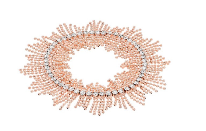 Rhinestone Fringe Bracelet, Color: Rose Gold Tone, Size: One Size ()