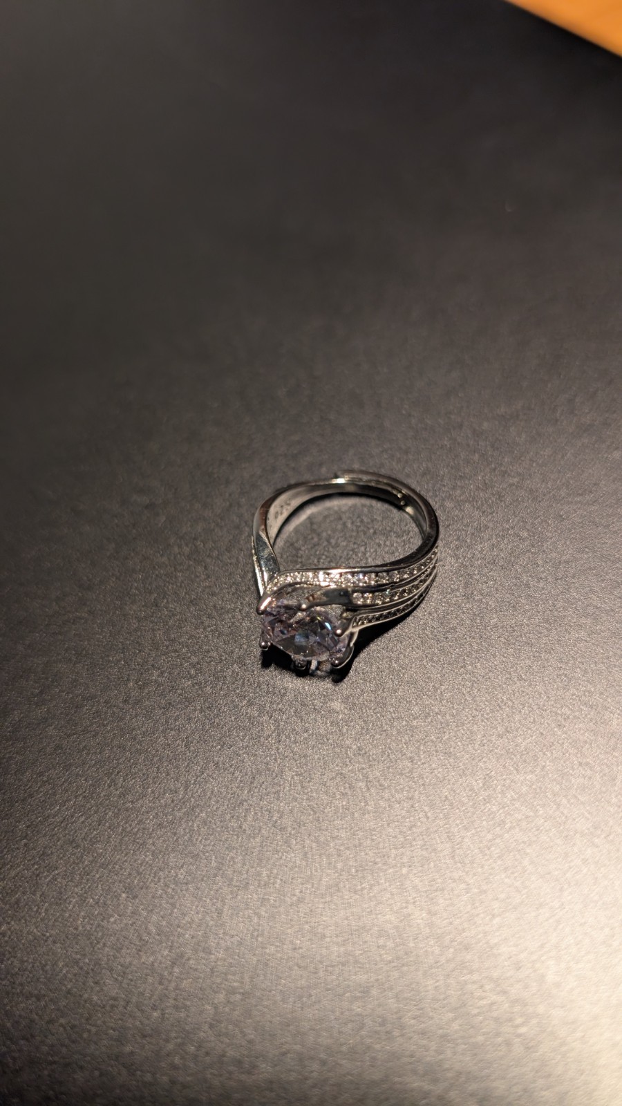 Exquisite Zirconia Engagement Ring Romantic Gift Adjustable 3CT