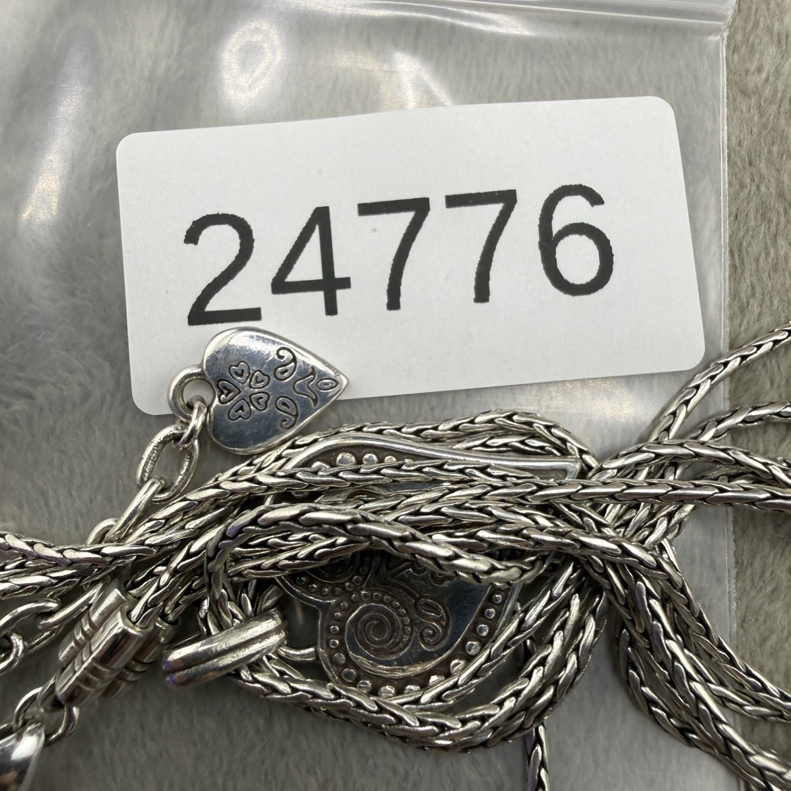 Brighton Necklace Ophelia Multi strand Silver Tone Chain Signed 16”