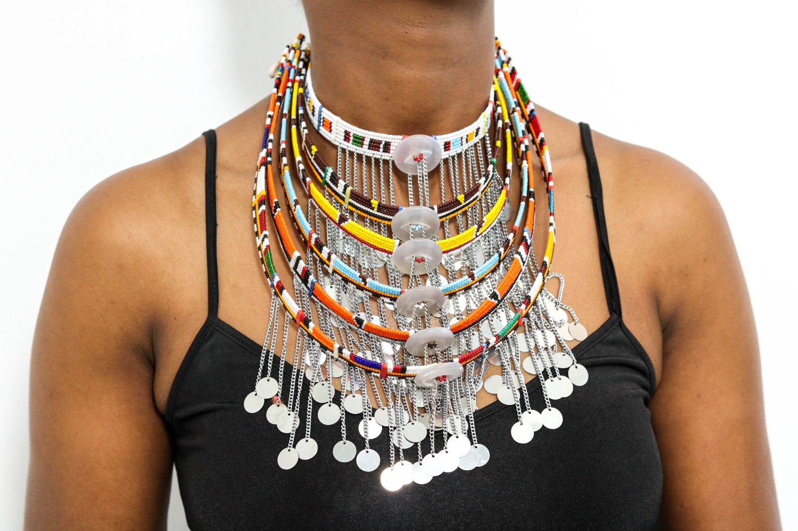Maasai Beaded Tribal Choker Necklace Handmade African Statement Women Jewelry