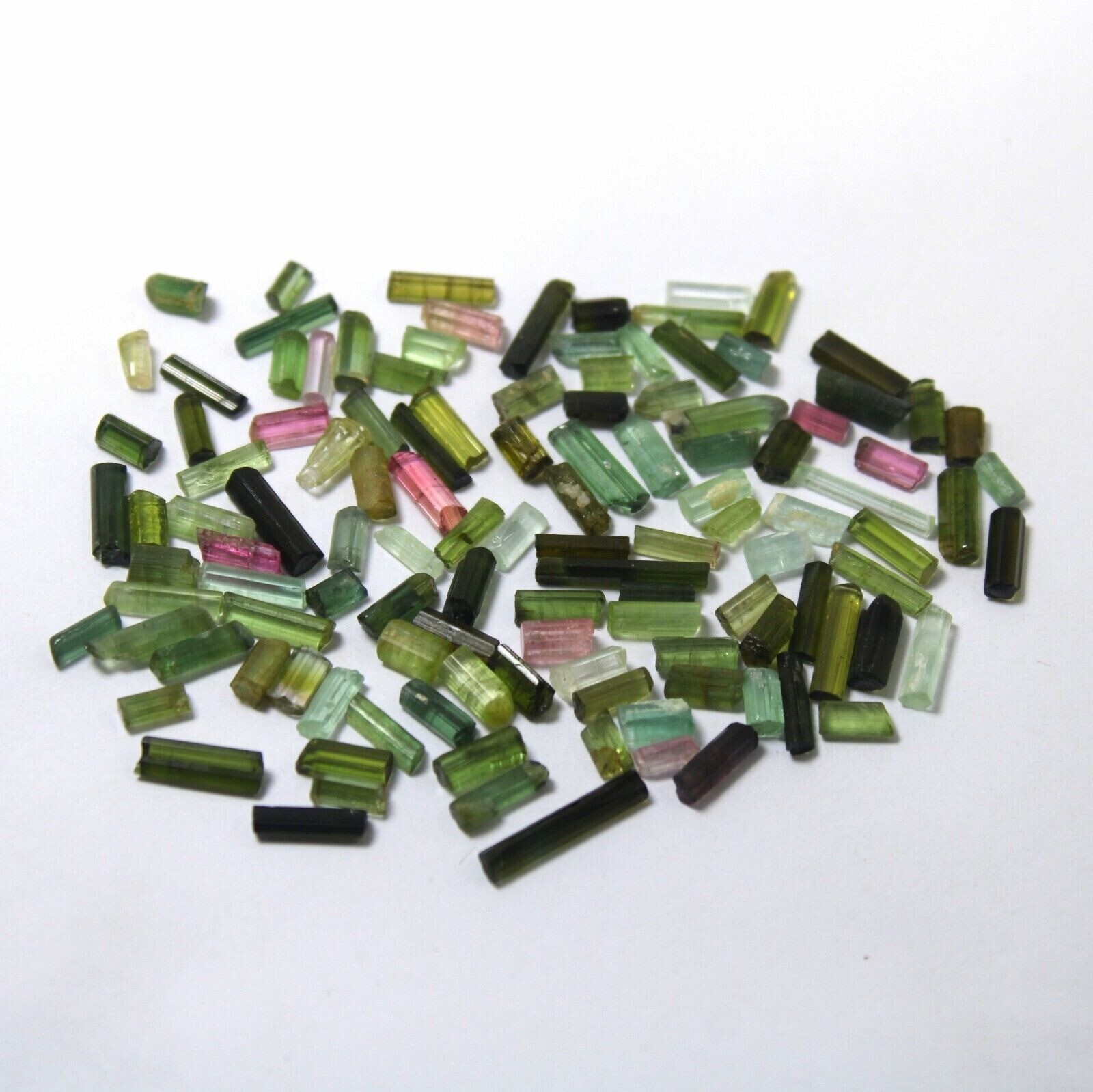 250 Ct+ Natural Bi-Color/Multicolor Tourmaline Pencil Rough Lot Loose Gemstone