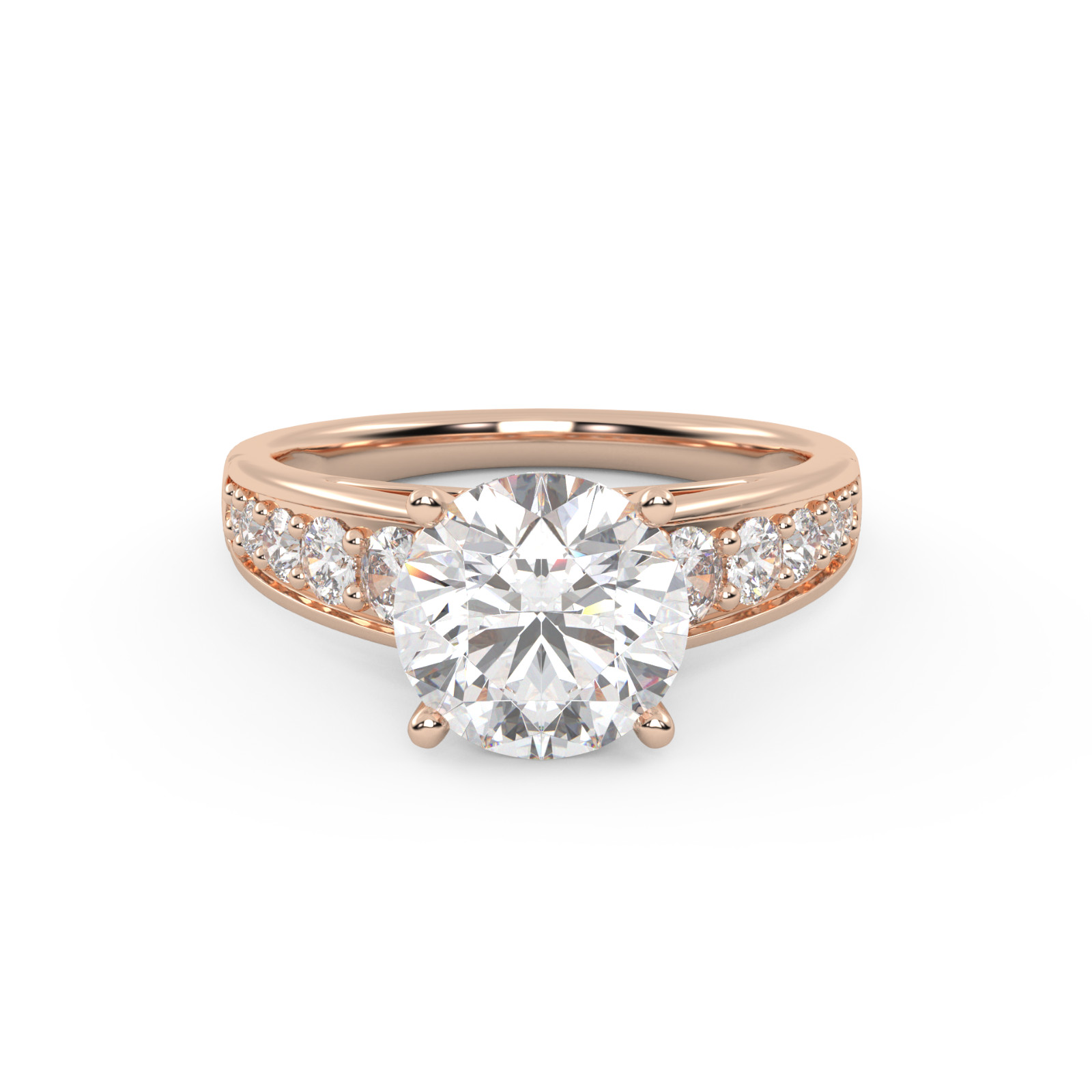 Certified 3Ct Diamond Engagement Ring Cathedral 14k Gold Lab Grown (GH/VS2-SI1)