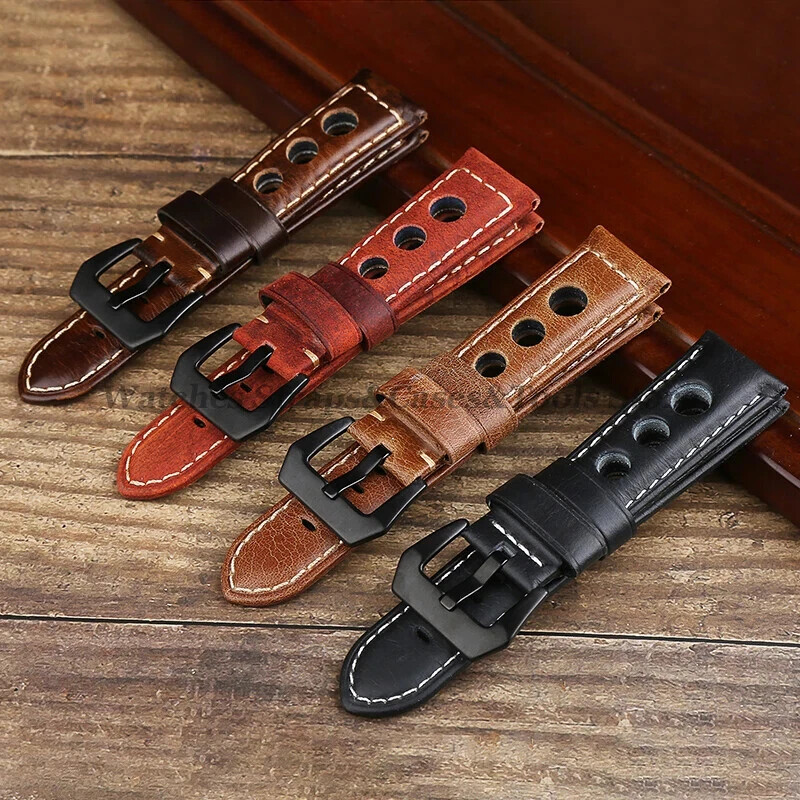 New Correa De Reloj De Piel De Vaca Pulsera De Cuero Genuino De 20mm 22mm Y 24mm