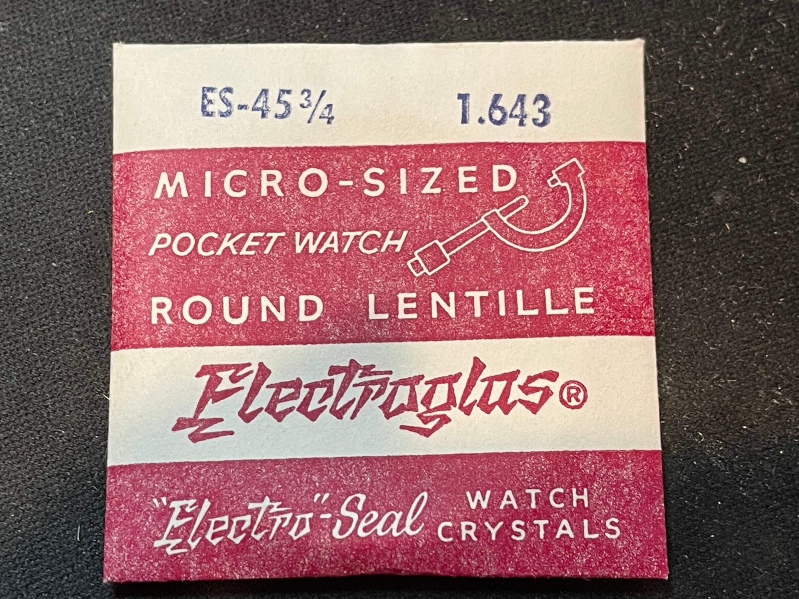 Electro-Seal ES-45¾ Pocket Watch Crystal 41.7mm (1.643″) – New