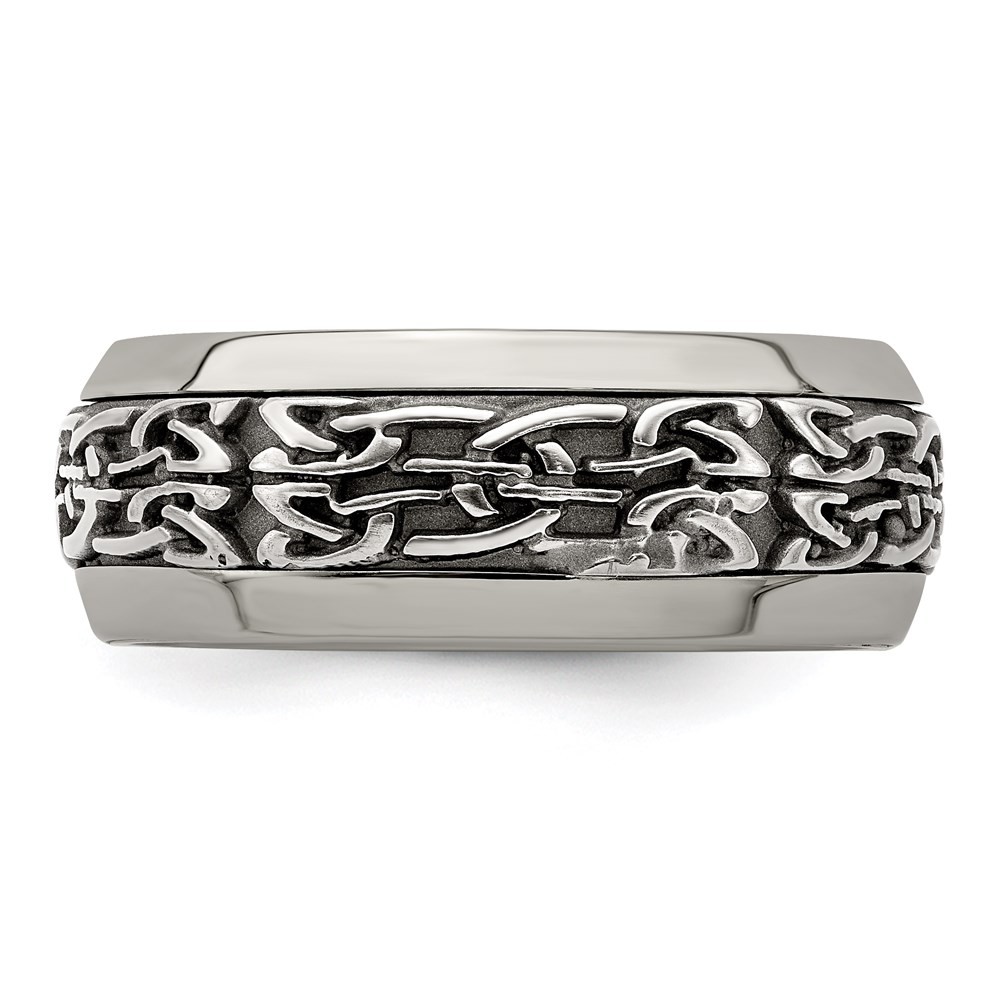 Titanium & Stainless Steel Casted 9mm Band Ring Size 9
