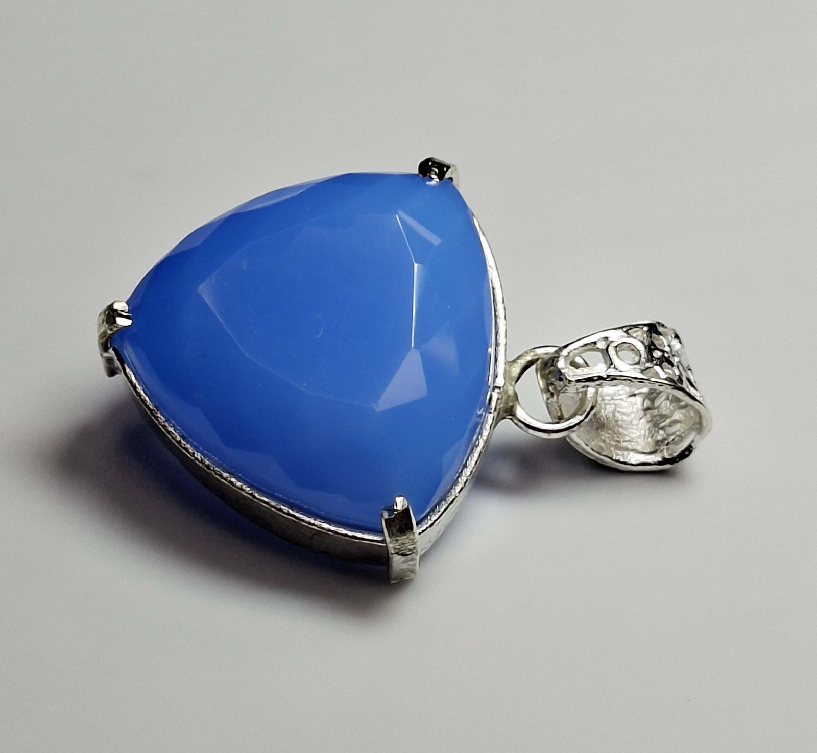 Pendant Blue Welo Opal Trillion Cut 58-60 Ct Certified Loose Gemstone SP182