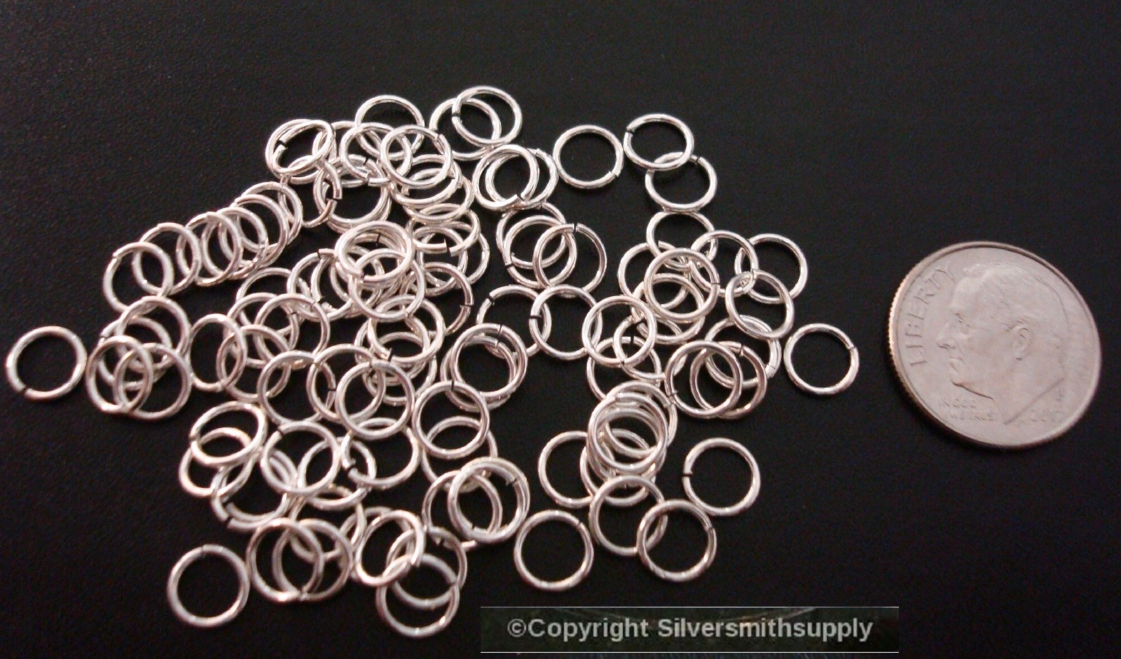 6mm SILVER plated medium gauge open round wire jump rings 100pcs FPJ025B