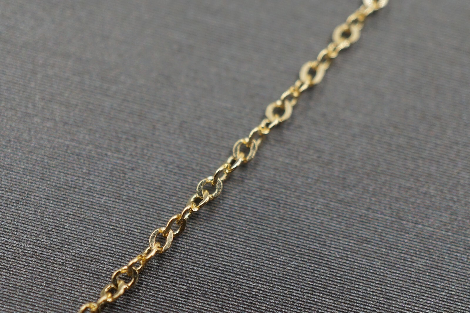 14K Yellow Gold Hollow Diamond Cut Two Tone Infinity Charm Pendant Necklace.17+1