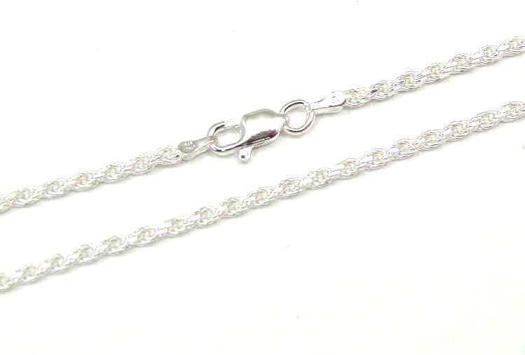 ITALIAN SILVER 925 DIAMOND CUT ROPE CHAIN 2.5MM 24″