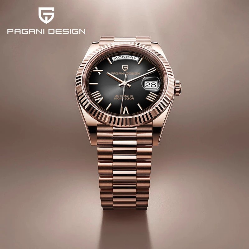 PAGANI DESIGN PD1752 Black Dial Automatic Stainless Steel Luxury Men’s Watch