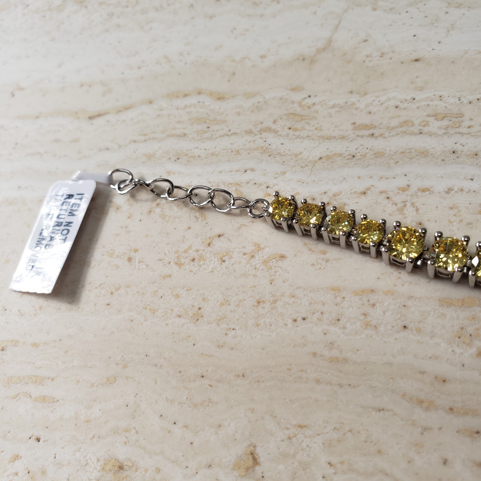 Yellow Austrian Crystal Tennis Anklet/Bracelet 21cm / 8.25 inches.