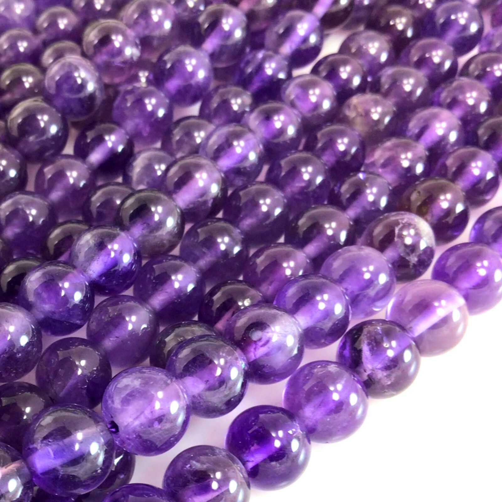 Natural Gemstones Purple Amethyst Round Loose Beads 15″ 4mm 6mm 8mm 10mm 12mm