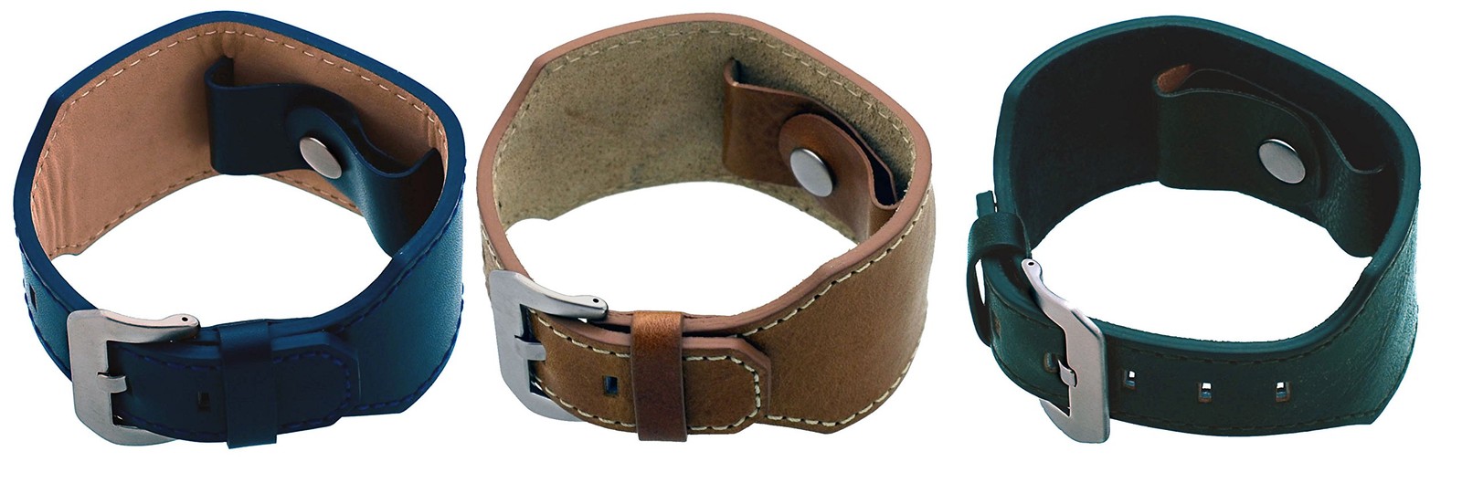 Casual Military Genuine Leather Strap Cuff Replacement Band – 18 mm to 24 mm …