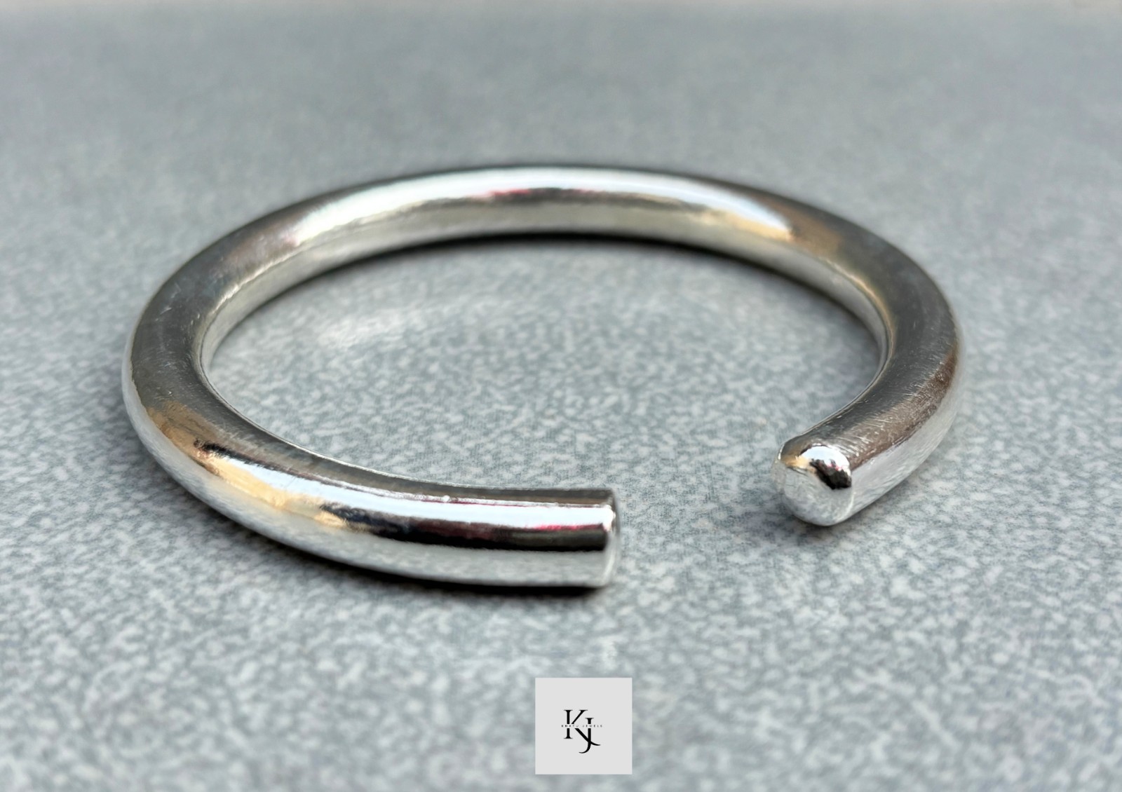 7MM Thick Massive Open Cuff Round Mens Bangle Solid 925 Sterling Silver Bangle