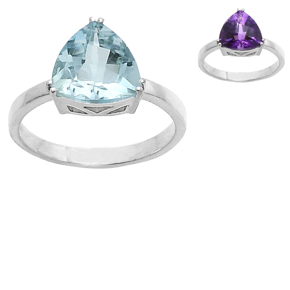 925 Silver Trillion Natural Gemstone Ring Handmade Sterling Jewelry DGR1108