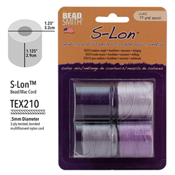 S-Lon Bead Cord .5mm Lilac Purple Mixture 28577 (4 spool)
