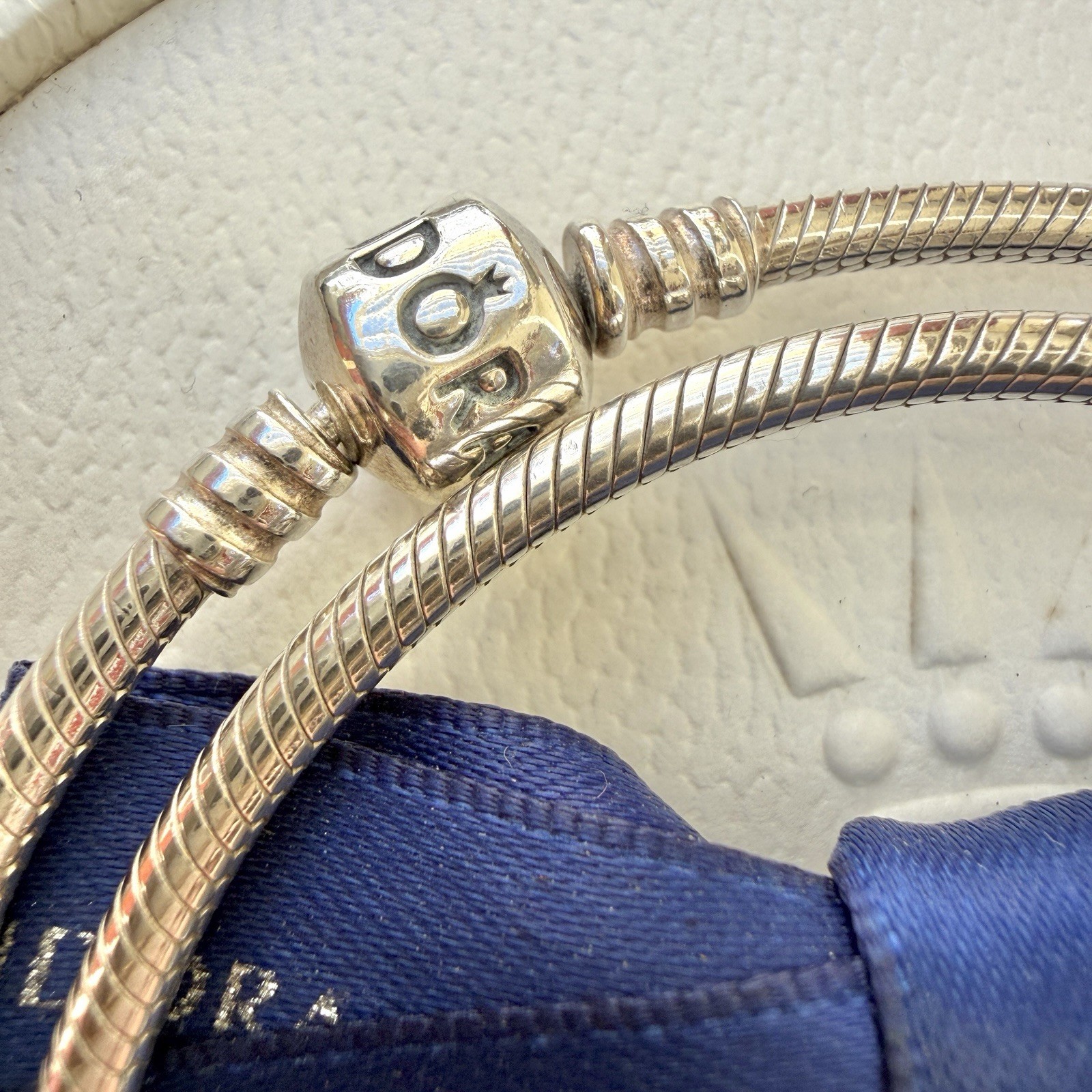 Authentic Pandora Silver Moments Snake Chain Charm Necklace 45cm #590702HV-45