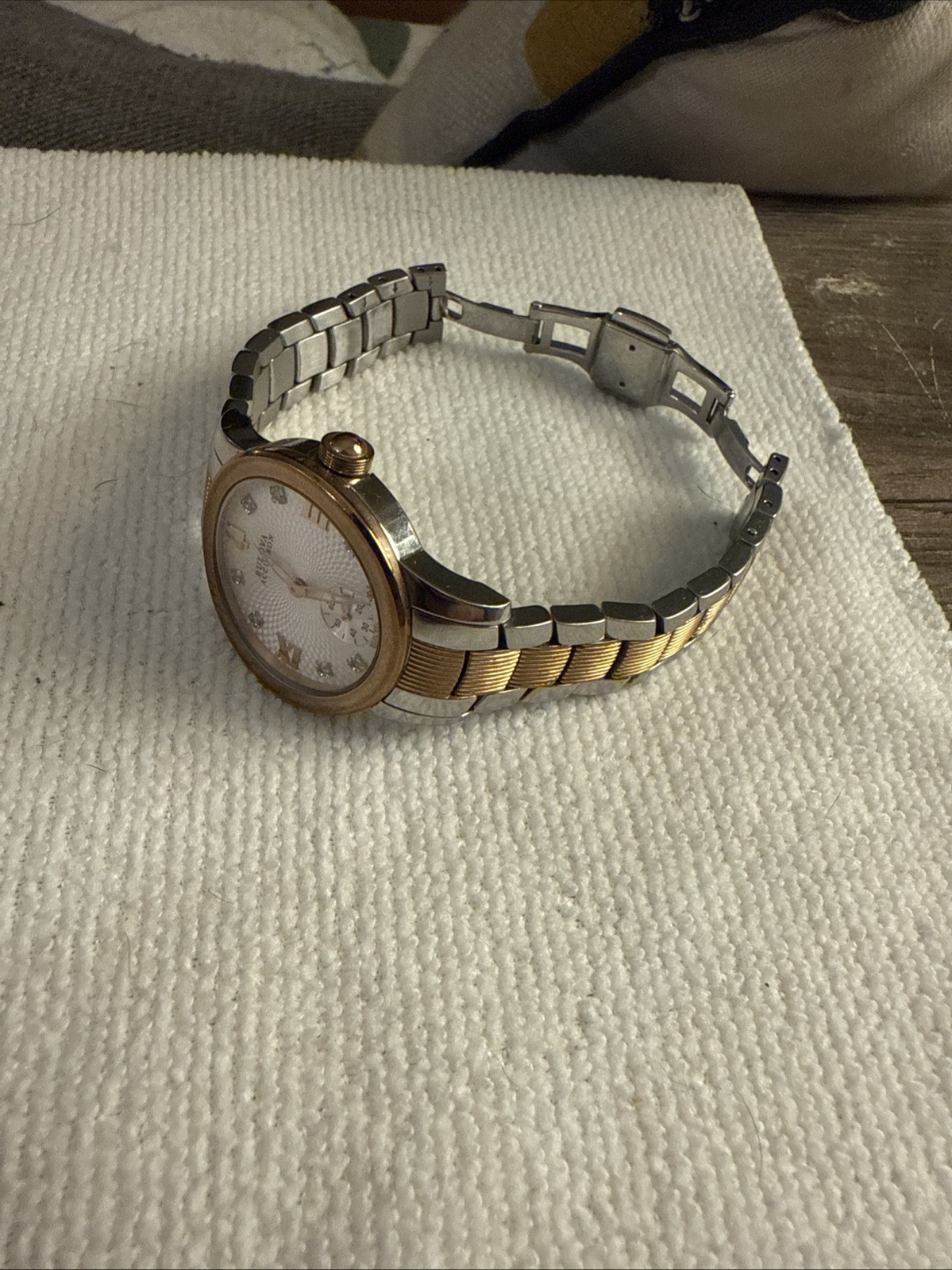 Swiss Made Bulova Accutron 65P100 Masella Diamond Accented Two-Tone Ladies Watch