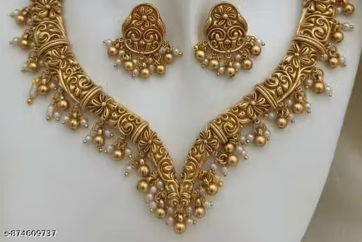 Gold Plated Necklace and earrings set| Traditional Jewellery GHUNGROO PIPE set