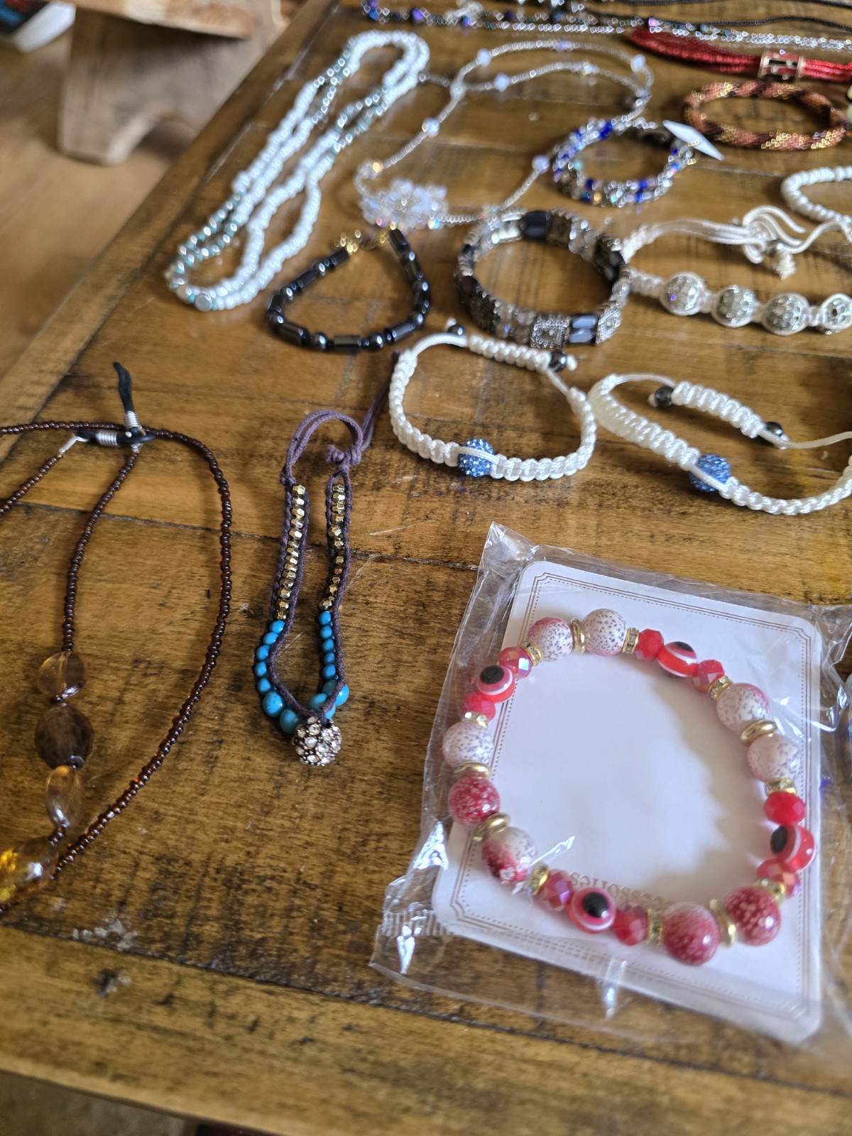 Large 30pc Lot of Bracelets & Necklaces Glass Acrylic Stone Costume Statement