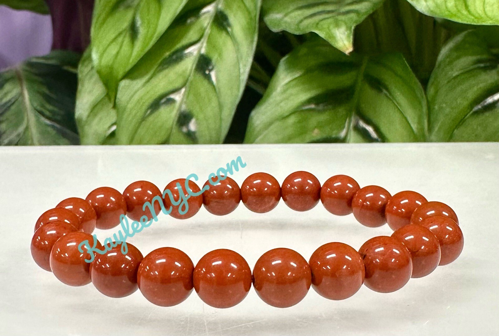 Wholesale Lot 6 Pcs Natural Red Jasper 8mm 7.5” Crystal Stretch Bracelet