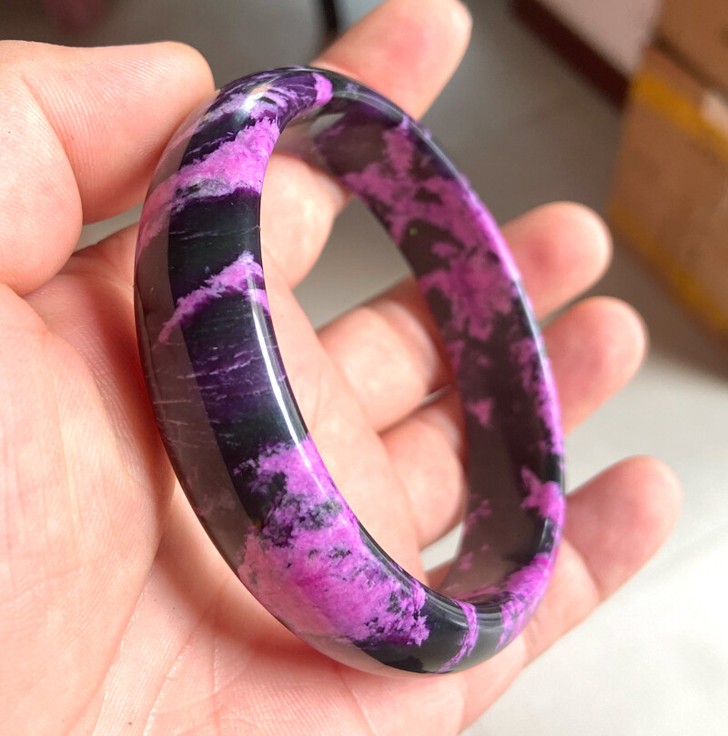 69 mm Huge Natural Hand-Carved Beautiful Peach Blossom Jade Bangle Bracelet