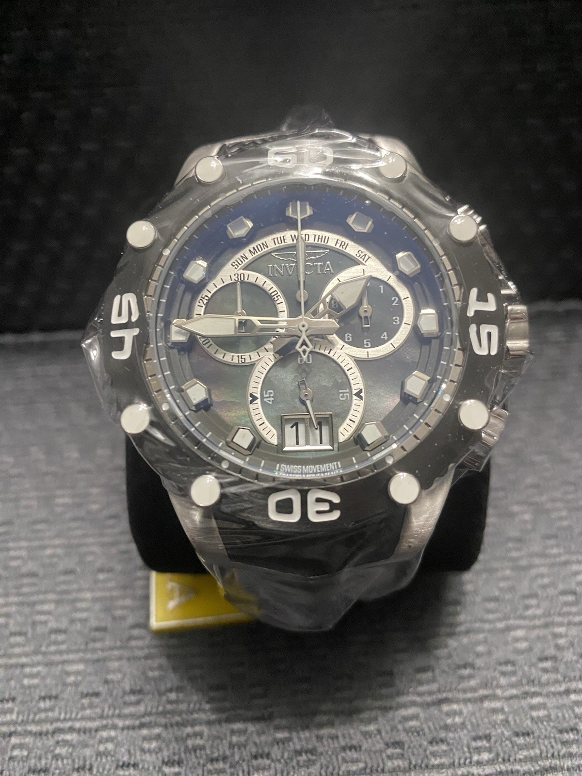 Invicta 48.5mm Subaqua Noma Vlll Swiss Quartz, Black Mop Dial Watch, Model#47291