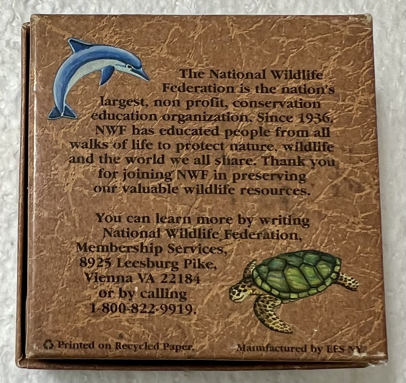 1990s Sterling Silver NWF National Wildlife Federation DOLPHIN Earrings 6g w/Box