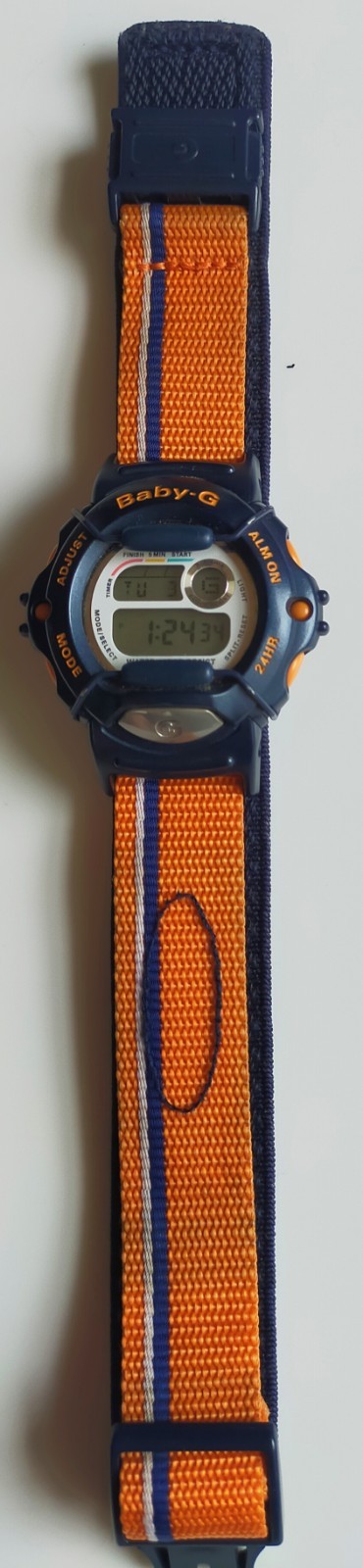 Casio Baby-G X-treme BGX-100 Module 1359 Digital Watch Navy Orange Strap