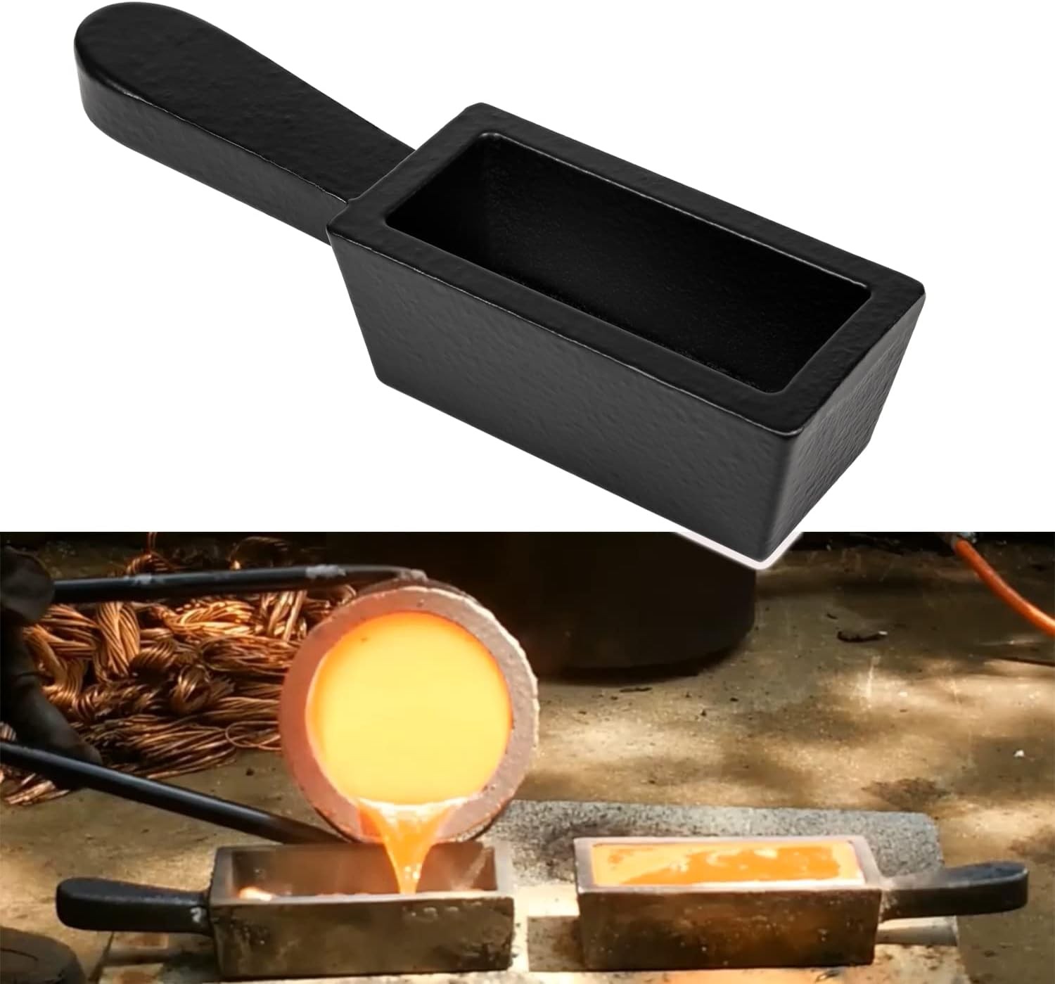 25 oz Loaf Ingot Cast Iron Mold for Melting Casting Gold,Silver