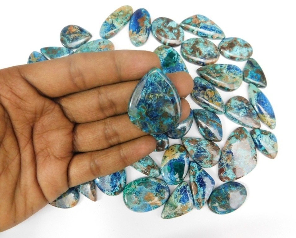 Beautiful Shattuckite Cabochon Gemstone For Making Jewelry Wholesale Lot 71585