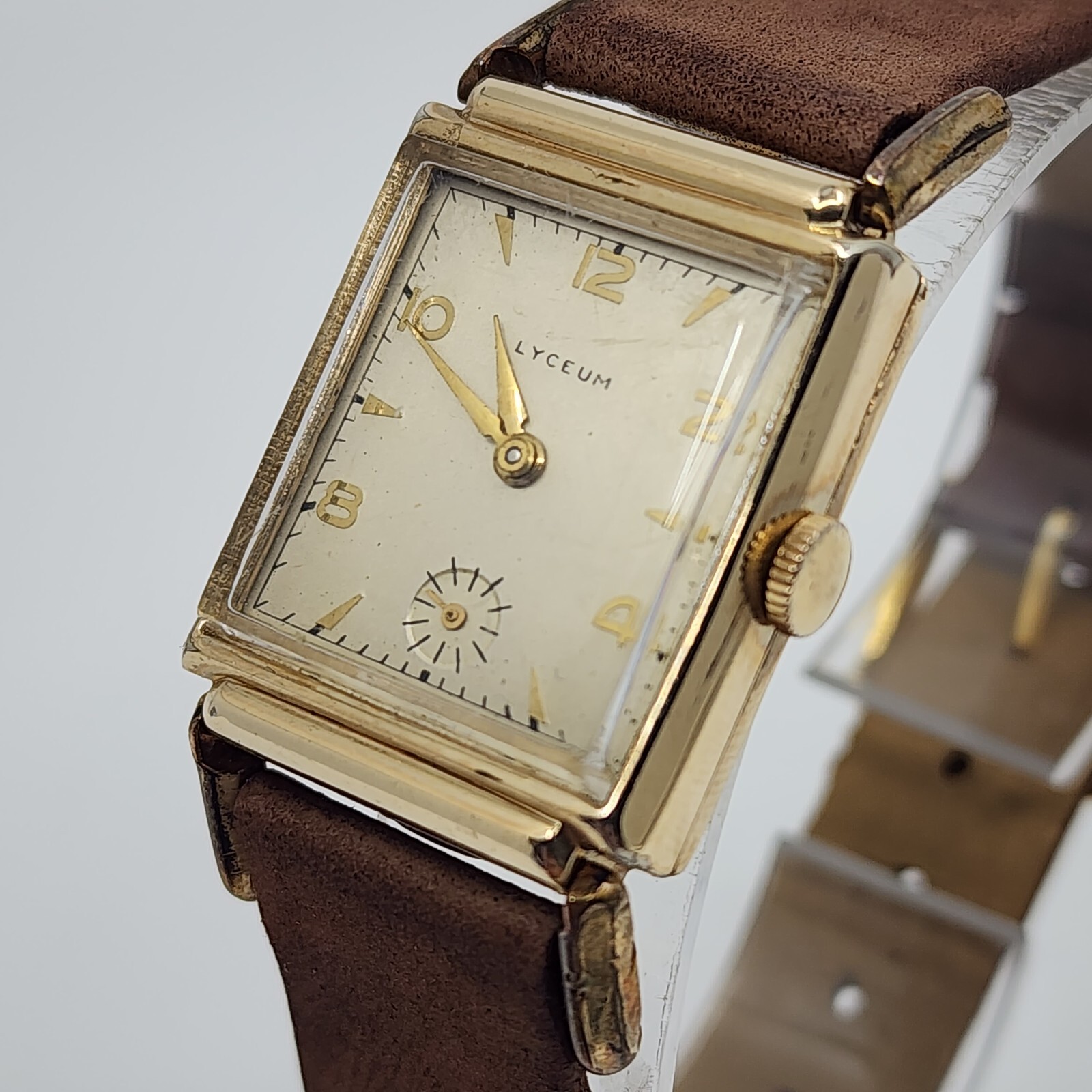 Vintage Art Deco LYCEUM 17 Jewels Fancy Lugs Gold Filled Manual Wind Watch