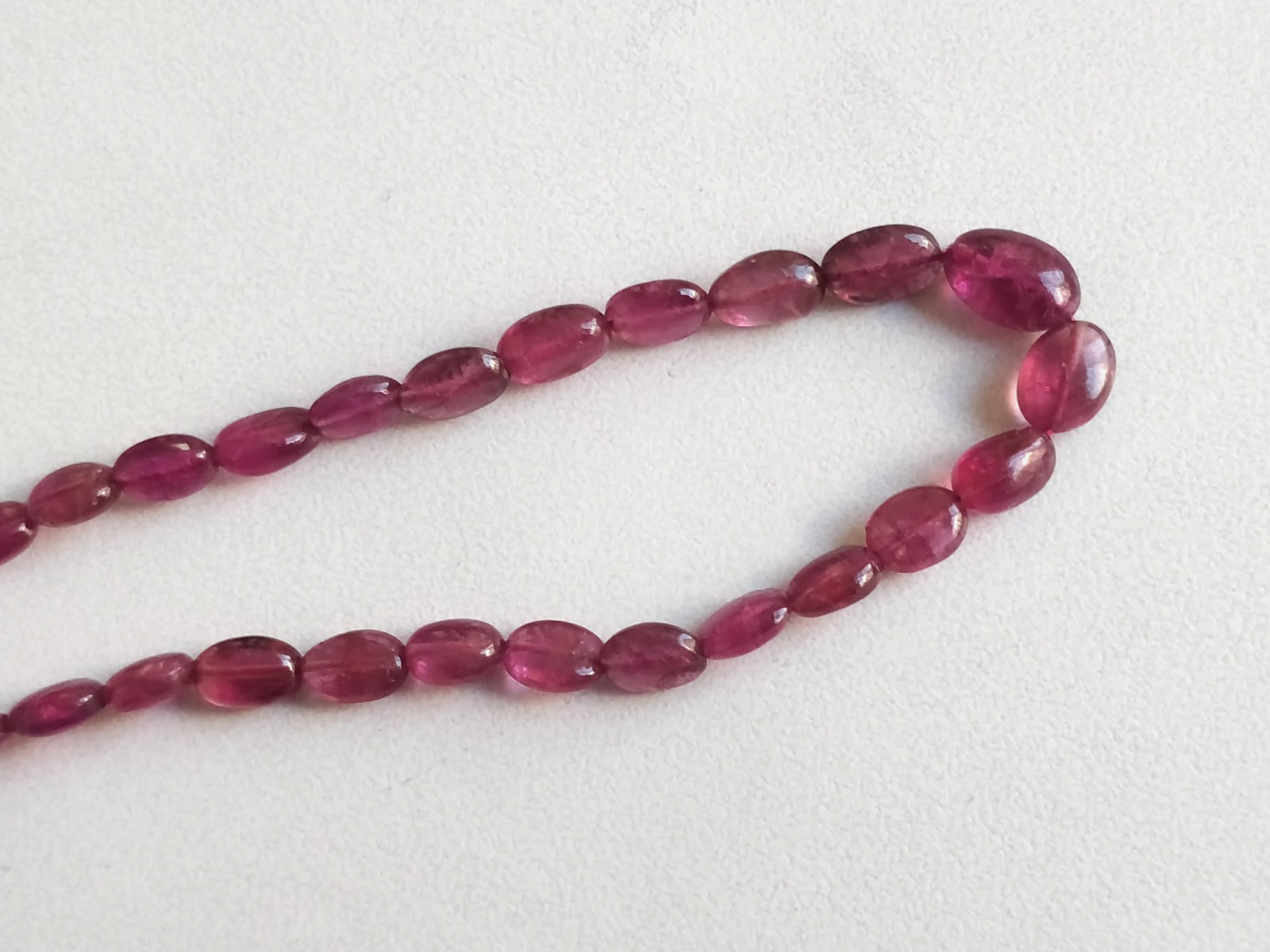 Rubellite Tourmaline Oval nuggets 5 – 8 mm Pebble Beads 16″ loose strand