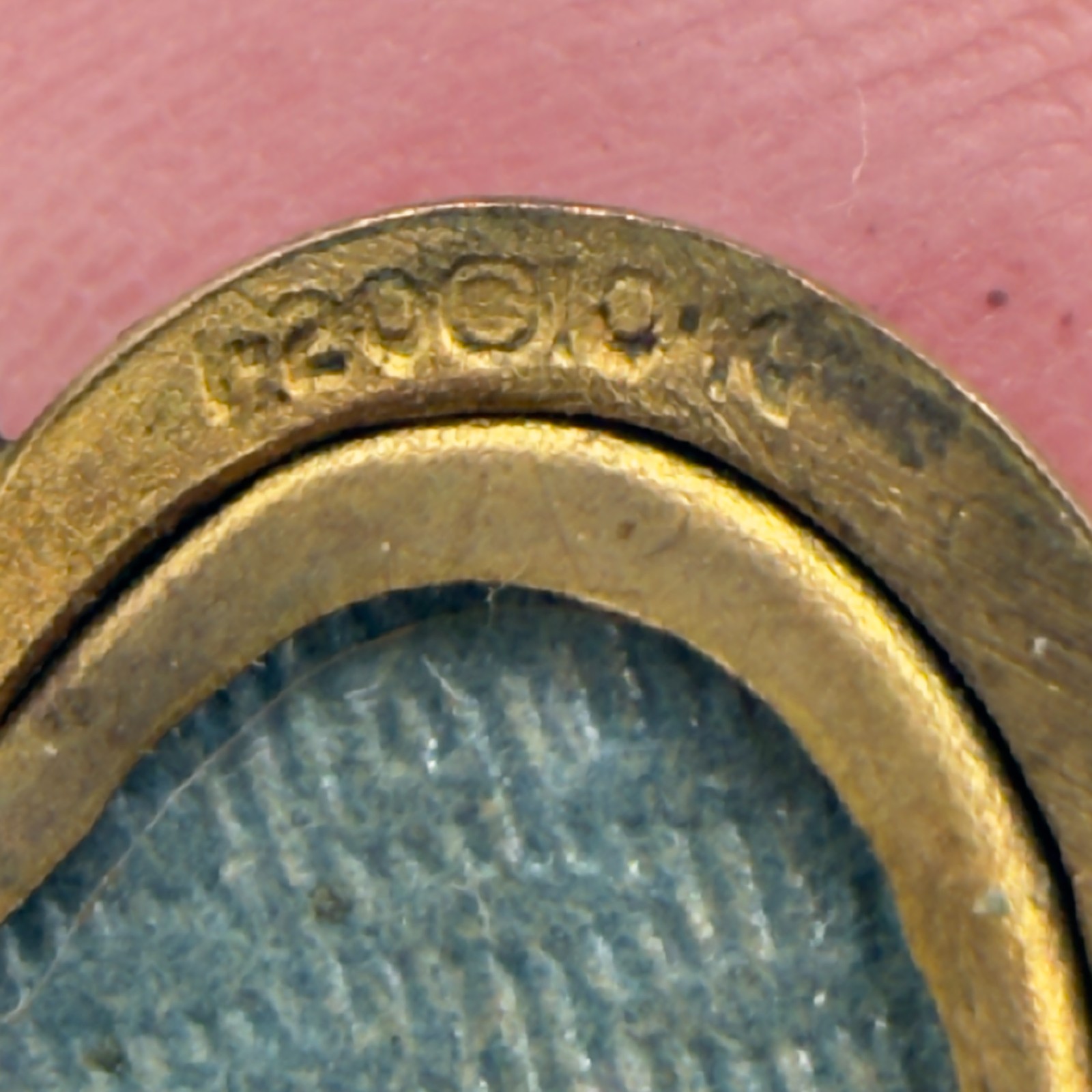 Vintage Necklace Heart Locket Cameo 10 KT Gold Filled Blue Guilloche Inside