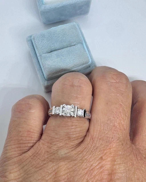 1.3 Ct Round Simulated Diamond 925 Sterling Silver Women’s Wedding Ring