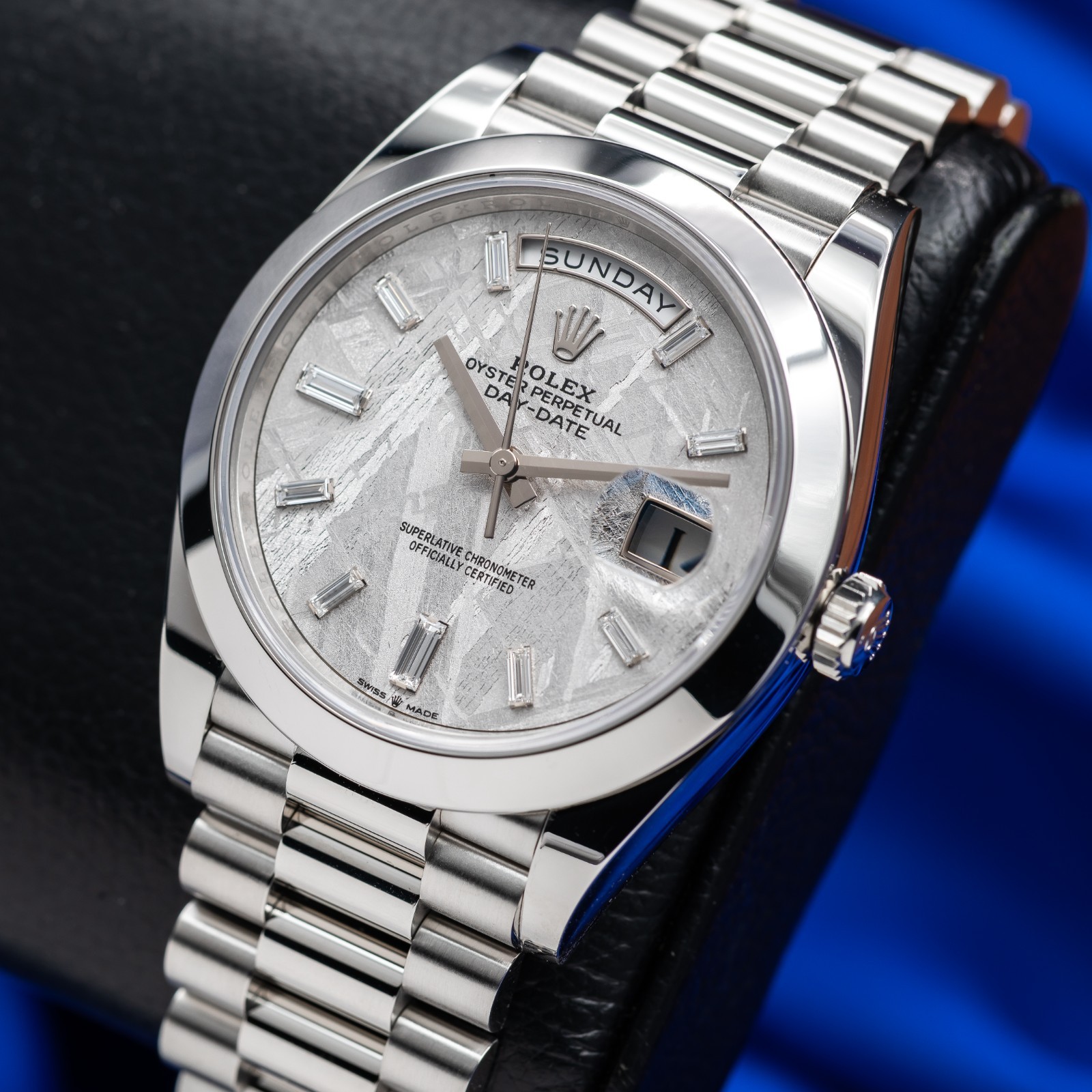ROLEX Day-Date 40 Platinum President Meteorite Dial 228206