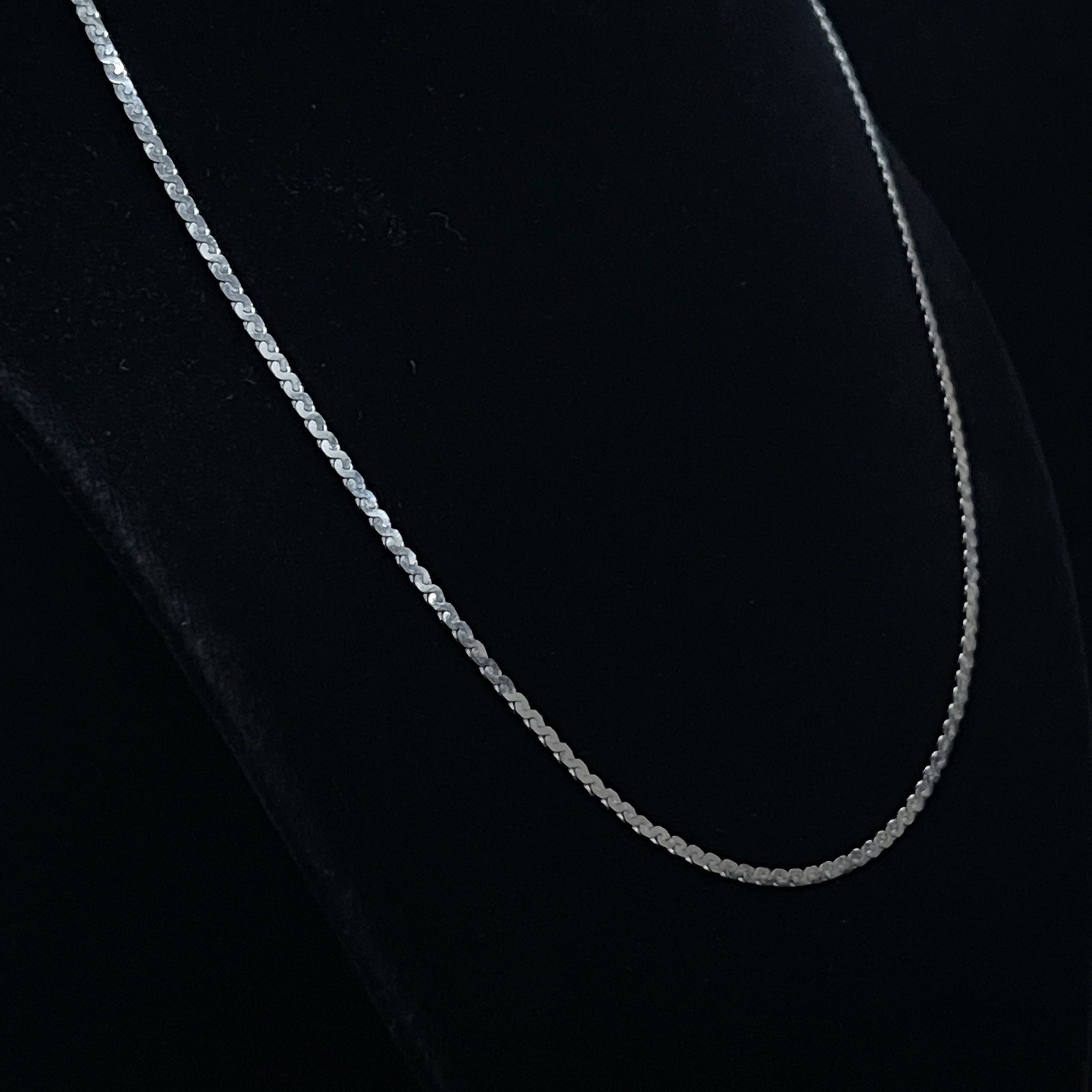 Danecraft Sterling Silver 925 Serpentine Chain Necklace 18″ 2mm Flat Snake Link