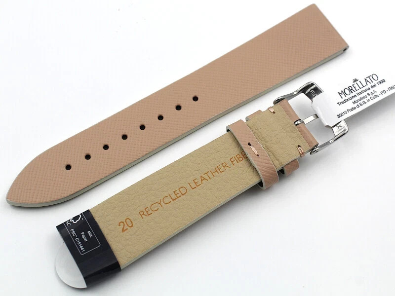 Morellato Powder Pink Recycled Leather Strap Various Sizes Casual Made Italy