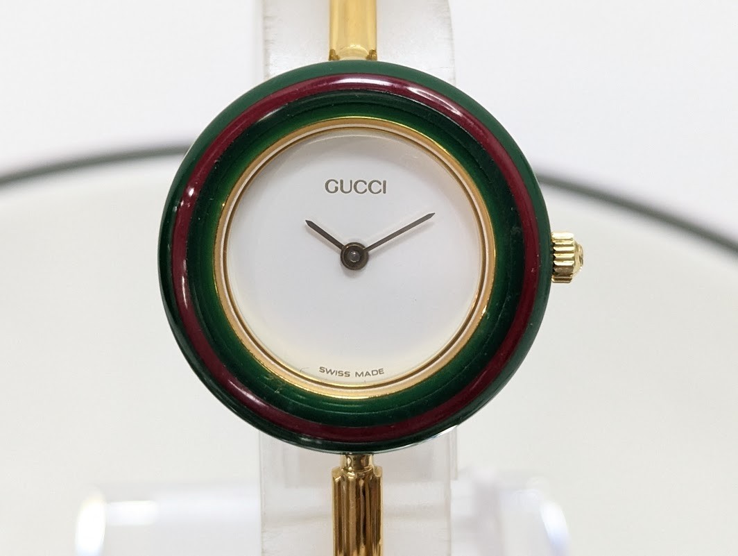 GUCCI Change Bezel 11/12.2 Watch Quartz Gold BOXED Women’s Working Authentic
