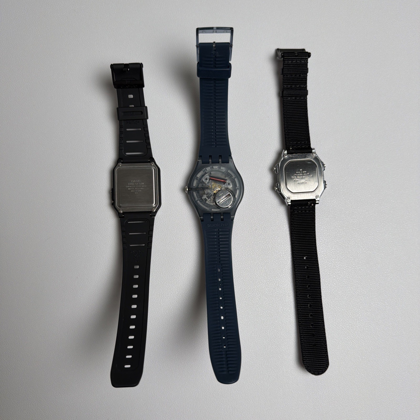 Casio Watch Calculator CA-53W-1KC, Swatch SUON700 and Casio A178W (Set of 3)