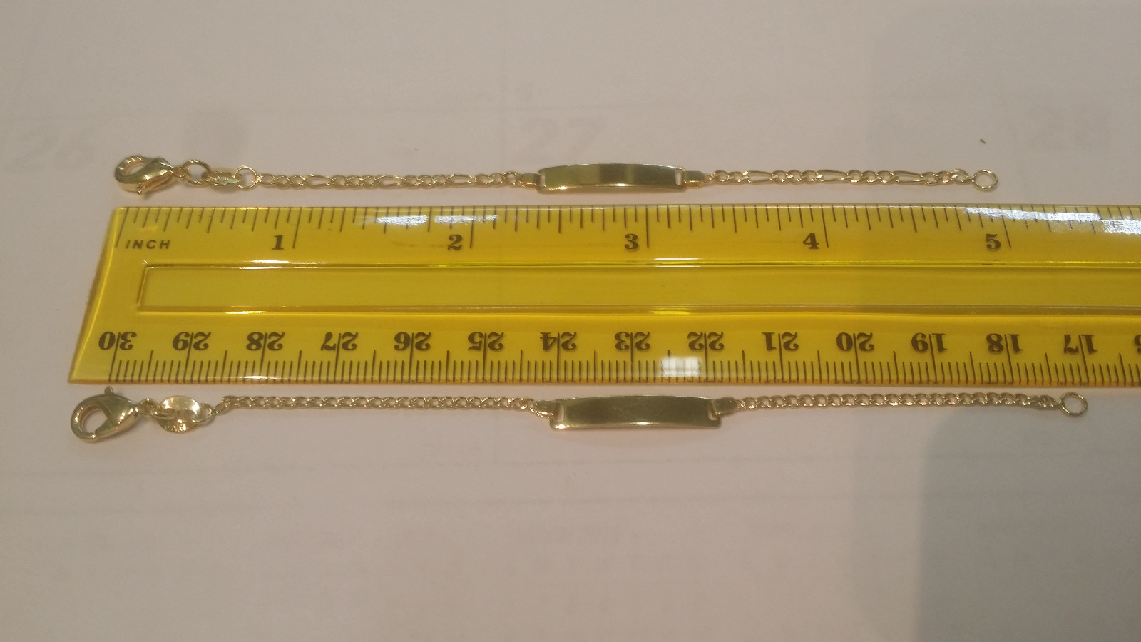 14kt Gold Filled Baby ID Bracelet With Free Engraving 5″ Figaro & Cuban