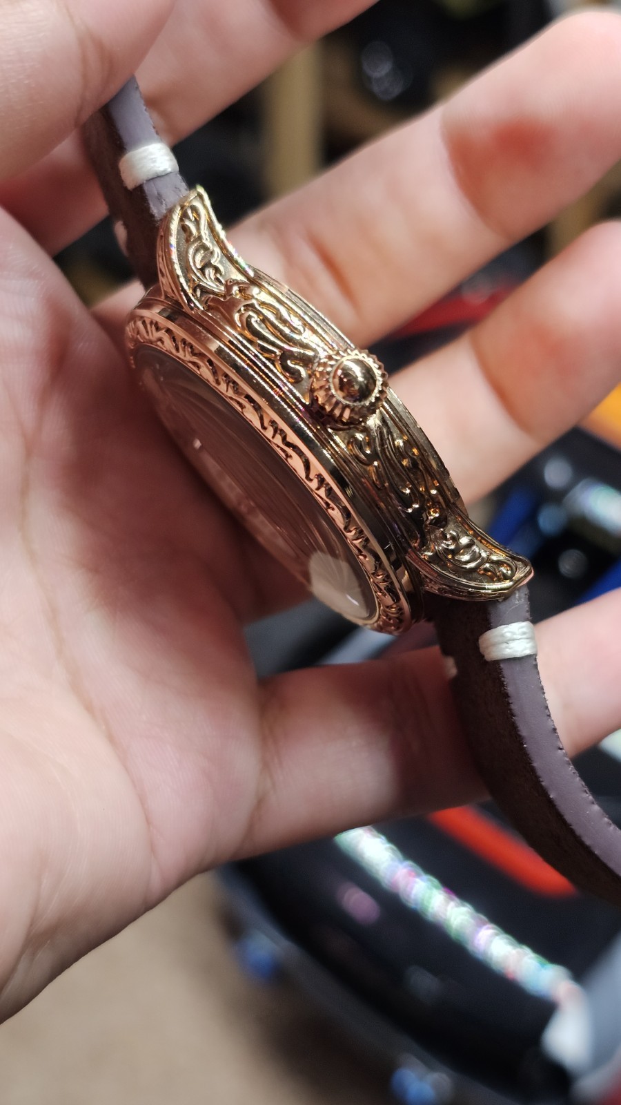 Tevise Raksa Duke T890DF Mechanical Watch 3D Koi Fish Dial, With New Suede Strap