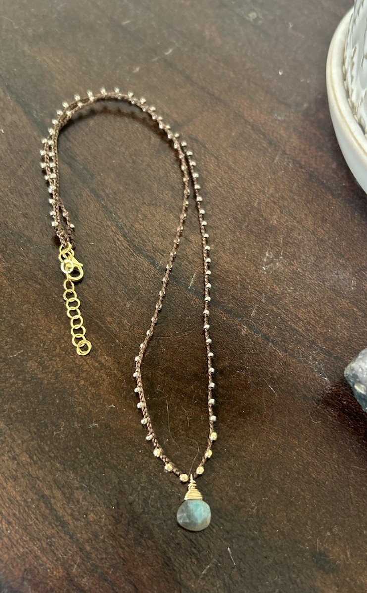 Pyrite Seed Bead Labradorite 14k Gold Filled Necklace Sundance Catalog $148