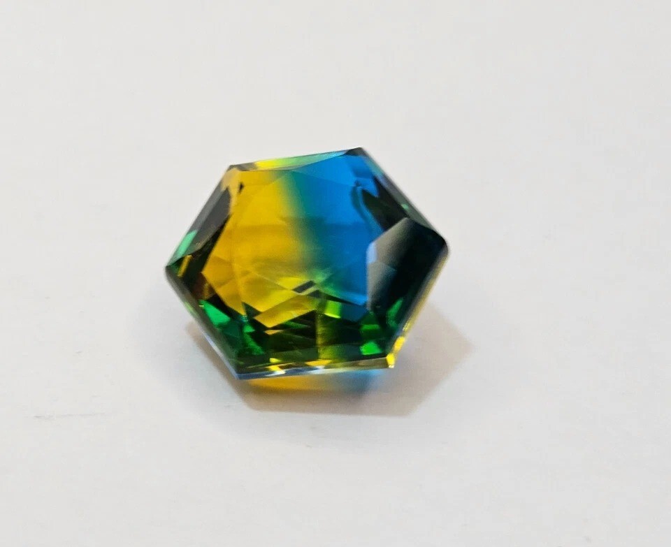 Bi-Colour Ametrine 21-23 Ct Hexagon Natural Loose Gemstone For Making Pendant