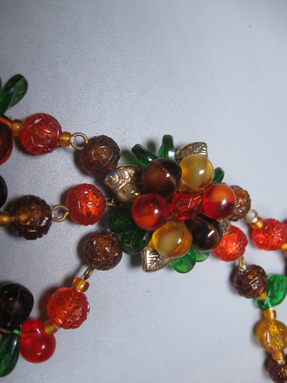 Vintage 3 Strand Necklace Plastic/Resin?