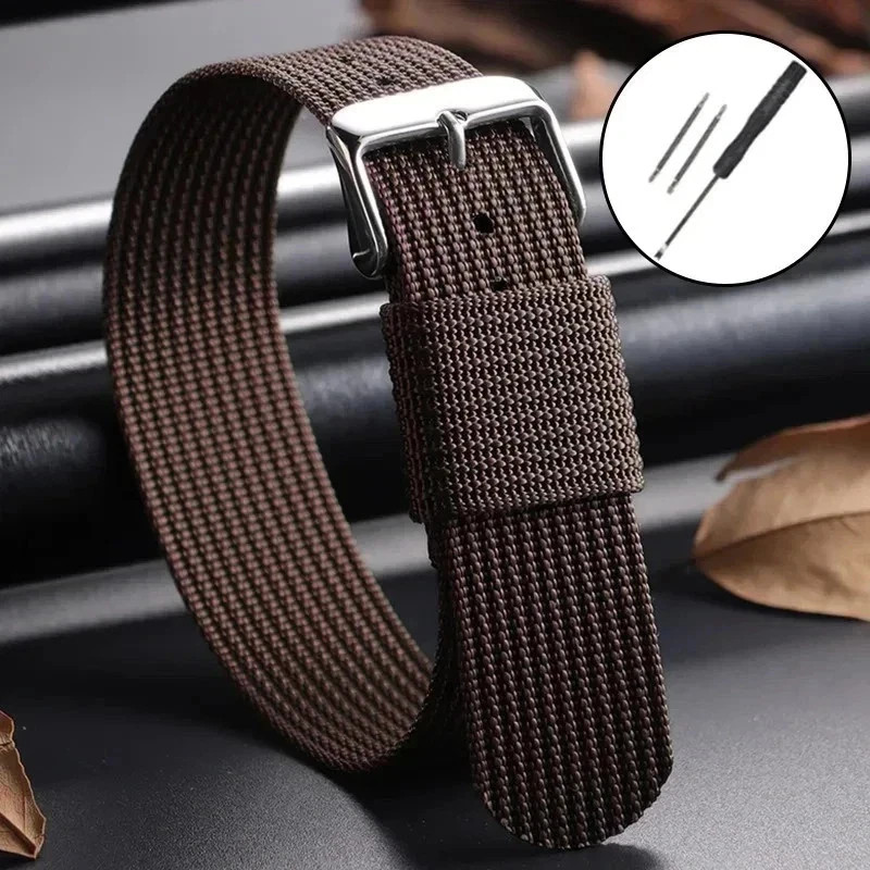High Quality Nylon Watch Band Canvas Watch Strap Single Pass 18mm 20mm 22mm