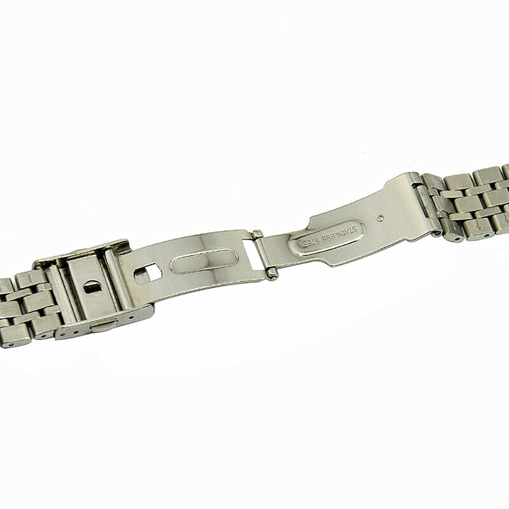 16 18 19 20 21 22mm Silver Pure Solid Link 316L Stainless Steel Watch Strap Band